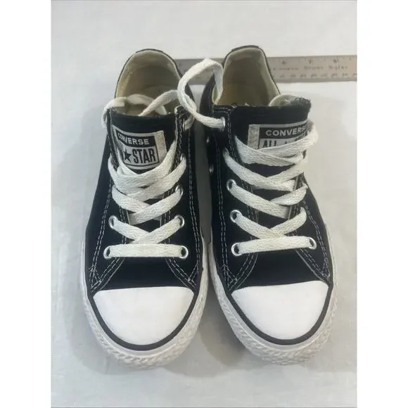 Converse All Star Chuck Taylor Youth US 1 / UK 13.5 Black Low‑Top Sneakers Shoes - Picture 5 of 16